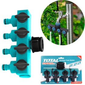 Total Plastic 4-Way Hose Connector - Thhc604101