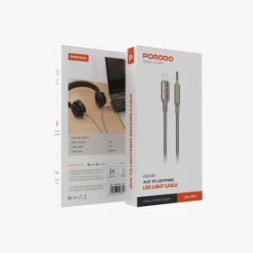 Porodo AUX to Lightning LED Light Cable