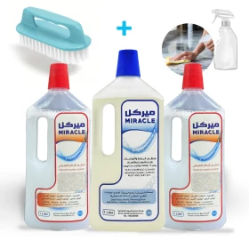 2PC Miracle Natural Marble Cleaner + 1PC Floor Cleaner + Spray Bottle + Hard Sponge