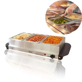 Sumo Mini Tray Buffet 3 Sections Server & Warming Tray