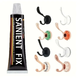 1pc SANIEN FIX Multi-Purpose Adhesive Tube with Nail-Free Stickers - High-Strength, No-Drill, Waterproof