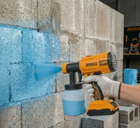 INGCO 20V Cordless Paint Spray Gun with 800ml Tank
