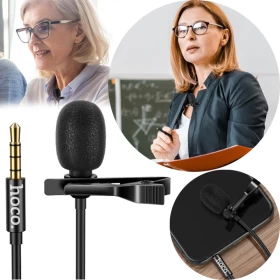 Hoco DI02 Desired Wired Mini Microphone 3.5mm Jack – Black