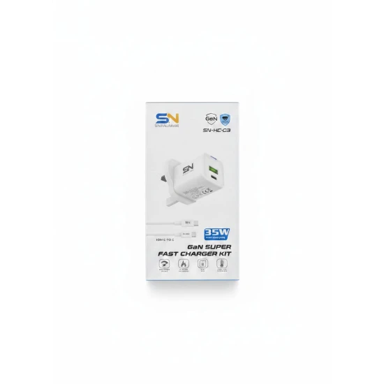 35W Fast Charger with GaN Technology – Dual USB-C & USB-A Ports