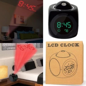 Digital LCD Projection Clock With Alarm