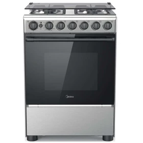 Midea Gas Cooker 60x60cm 4 Burner, Silver