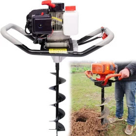 Petrol Earth Auger Machine 52 Cc Makute With 150 Mm Bit