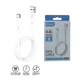 6.0A Fast Charging USB to Type C Cable 1.2M – High-Speed Data Transfer, Durable Design for Android, Apple & Compatible Devices, - White