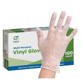 Comfortable transparent plastic gloves
