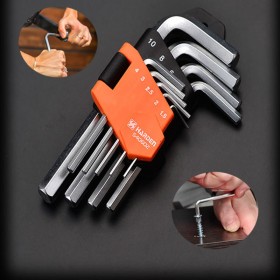 Professional Short Hex Key Wrench 9Pcs Harden