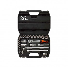 Kendo Socket Set 1/2"  Repair Tool Kit: Ratchet Torque Wrench, Spanner, Screwdriver, Socket Set Combo - Perfect For Bicycle & Auto Repairing!