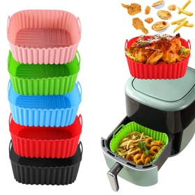 Silicone Air Fryer Basket Tray Square