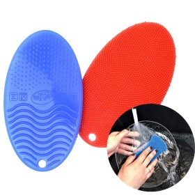 Set of 2 Dish Egg Silicone Sponge, Red/Blue4