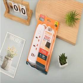 Power Socket 3Meter Wire And 2 Sockets 2 usb and 1 type c