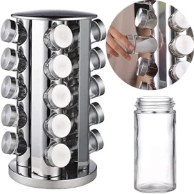 Spice Rack 20 Pcs Set Revolving