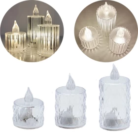 LED Transparent Candles - 3Pcs