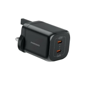 Porodo Dual USB-C Quick Charger PD-FWCH064-BK