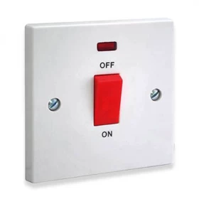 45A DP 1 Gang Heavy Load Switch With Neon 3*3 HB VK0227