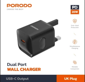 Porodo USB-C Power Delivery  Wall Charger PD-FWCH023-BK