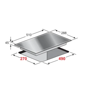 2 Vitroceramic touch control 30 cm - built in