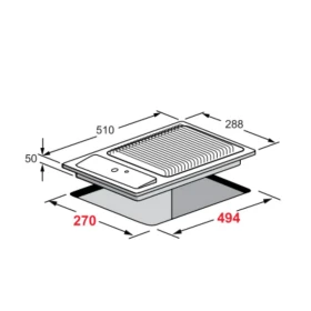 Electric Barbecue 30 cm -built in
