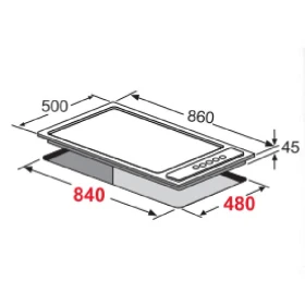 Gas Cooker 90 cm - Built in
