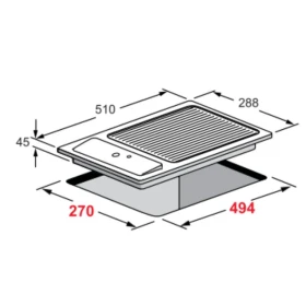 Grill Vitroceramic 30 cm - built-in