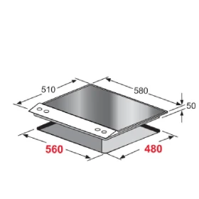 Crystal Gas Hob 60 cm - Built-in