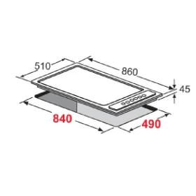 Gas - Electric Hob 90 cm - Built in