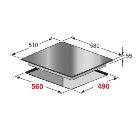 Vitroceramic touch Control 60 cm - Built ِin