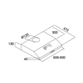 Chimney 60 cm - built-in