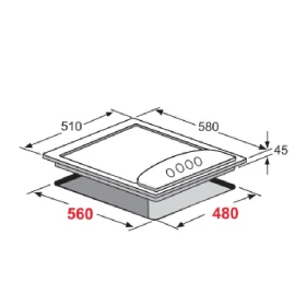 Gas -Electeic Hob 60 cm - Built-in