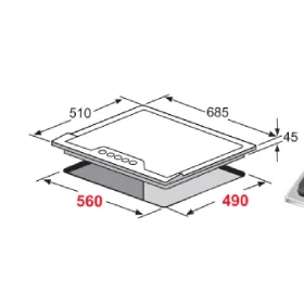 Gas Hob 70 cm - Built in