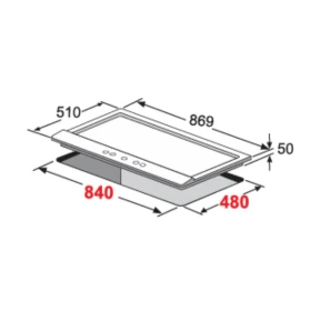 Crystal Gas Hob 90 cm - Built in