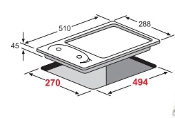 2 gas burners 30 cm - Built in